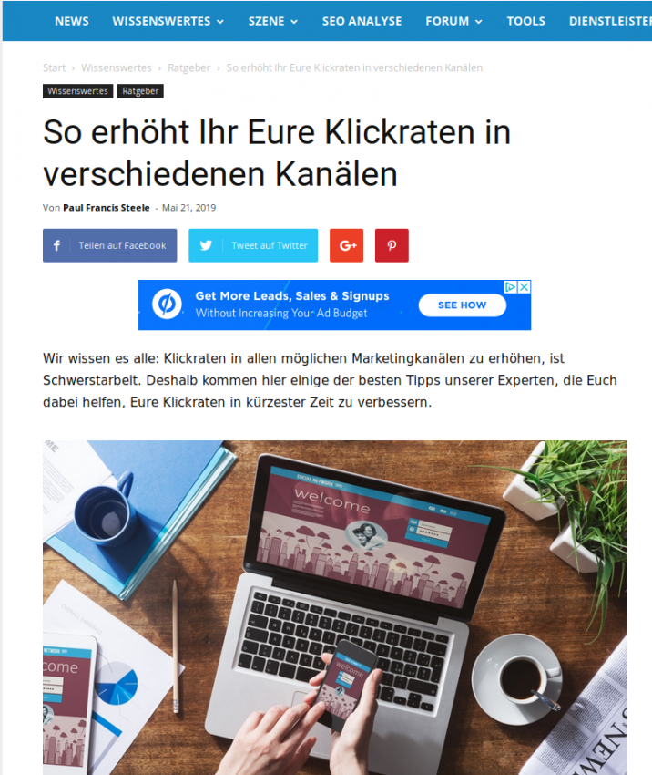 So erhöht Ihr Eure Klickraten in verschiedenen Kanälen