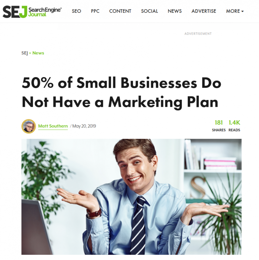 50% of Small Businesses Do Not Have a Marketing Plan