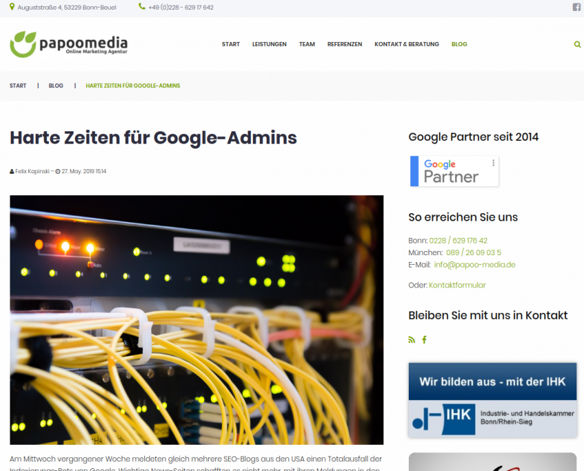Harte Zeiten für Google-Admins