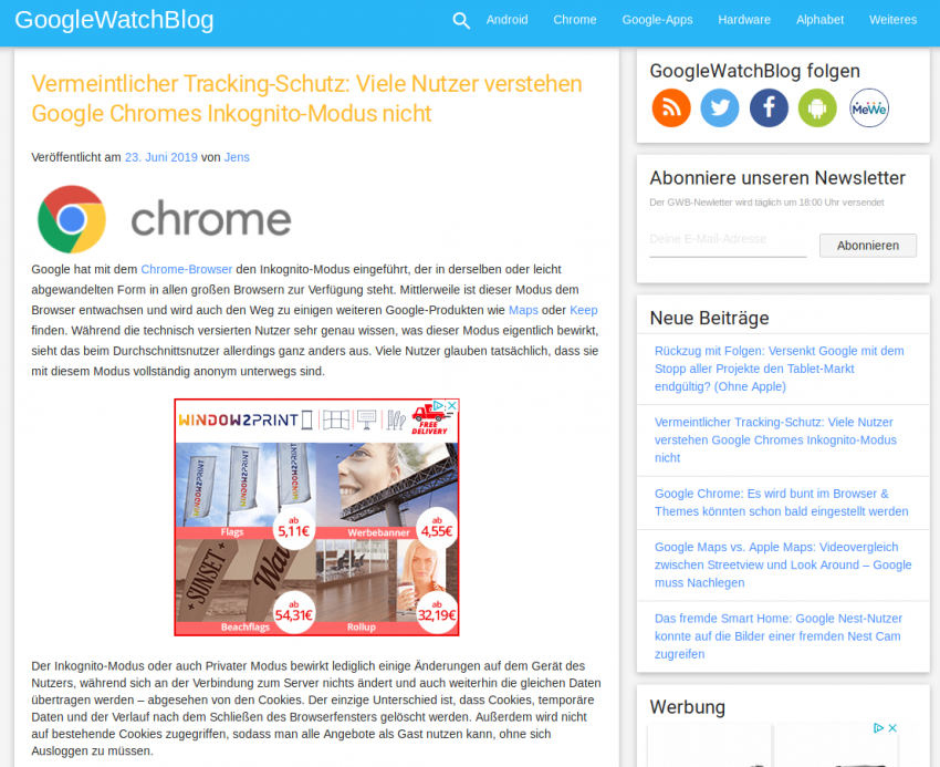Vermeintlicher Tracking-Schutz: Viele Nutzer verstehen Google Chromes Inkognito-Modus nicht