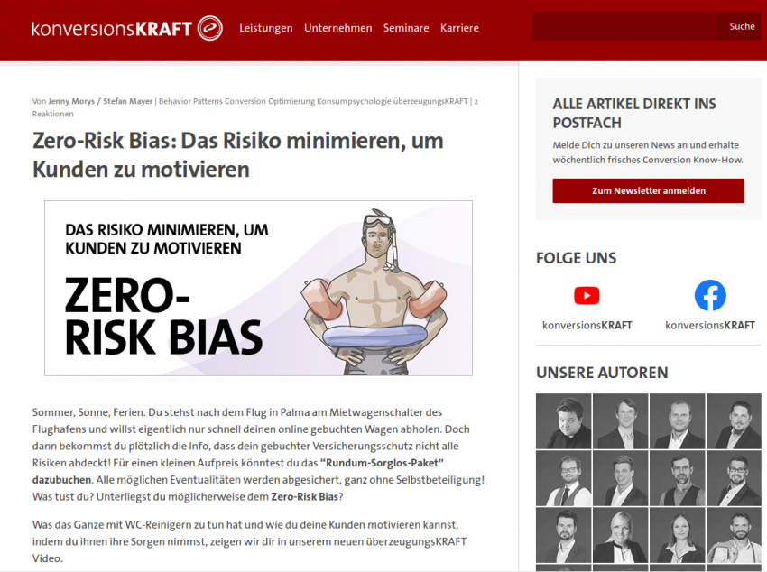 Zero-Risk Bias: Das Risiko minimieren, um Kunden zu motivieren