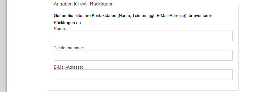 Mängelmelder Anfrage 3