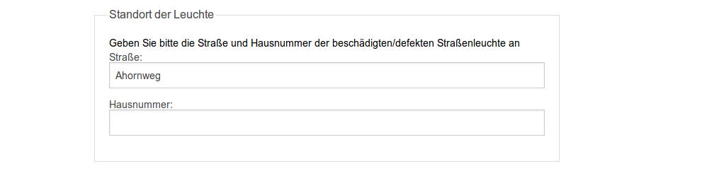 Mängelmelder Anfrage 1
