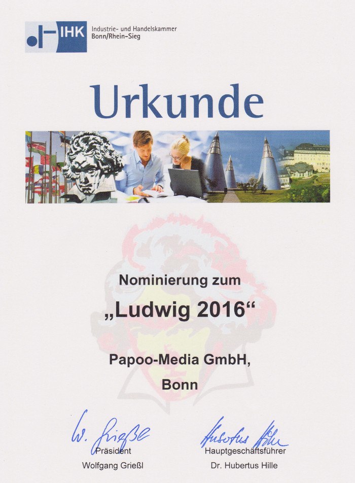 Urkunde Ludwig Nominierung