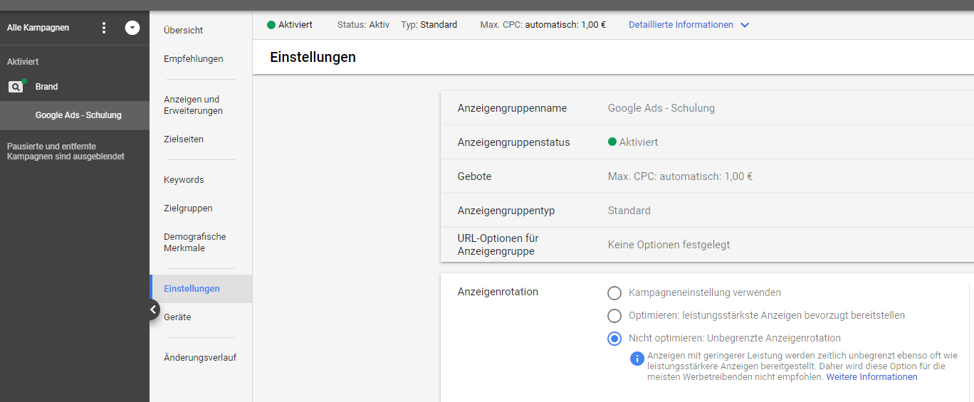anzeigenrotation anzeigenrotation