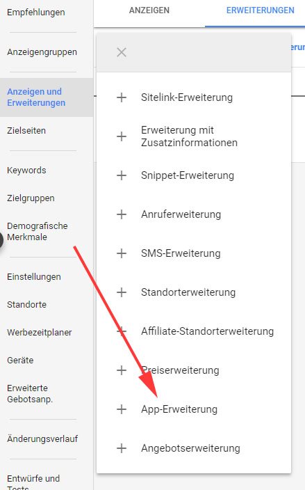 Einrichtung Apperweiterung 1 Einrichtung Apperweiterung 1