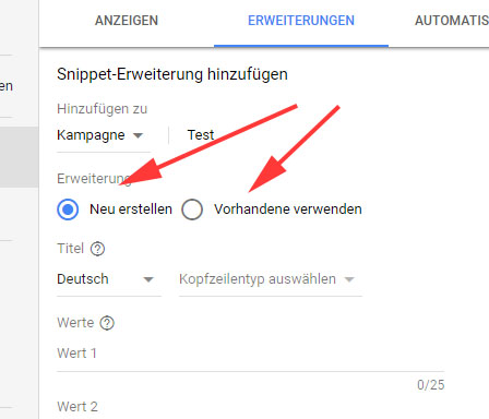 Einrichtung Snippeterweiterung 3 Einrichtung Snippeterweiterung 3