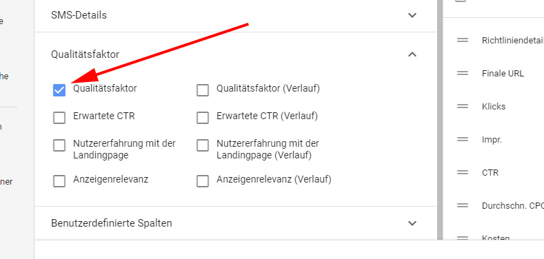 Qualitätsfaktor abrufen Qualitätsfaktor abrufen