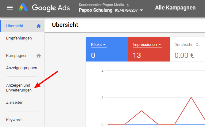 Sitelinks Einrichtung 5 Sitelinks Einrichtung 5