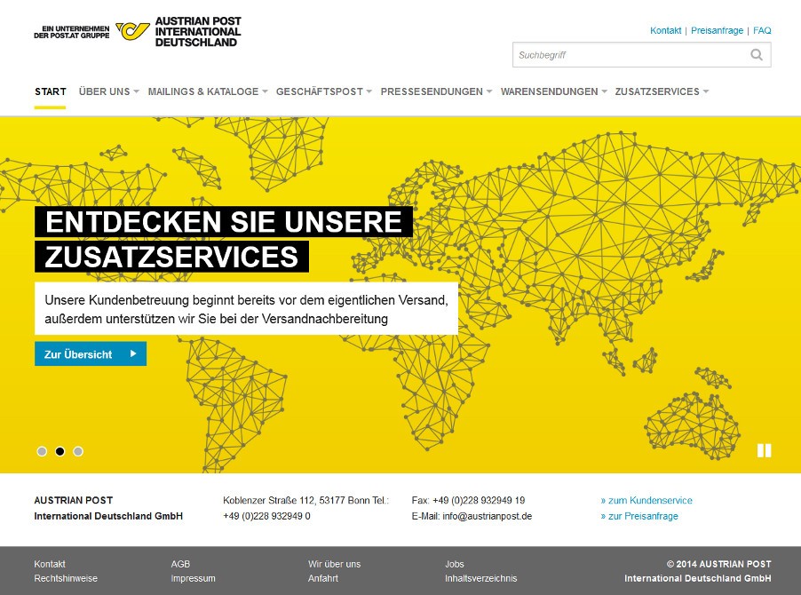 Die Startseite wird von einem stilvollen Bildwechsler dominiert, über den wichtige Neuigkeiten prominent dargestellt werden können. Die Startseite wird von einem stilvollen Bildwechsler dominiert, über den wichtige Neuigkeiten prominent dargestellt werden können.