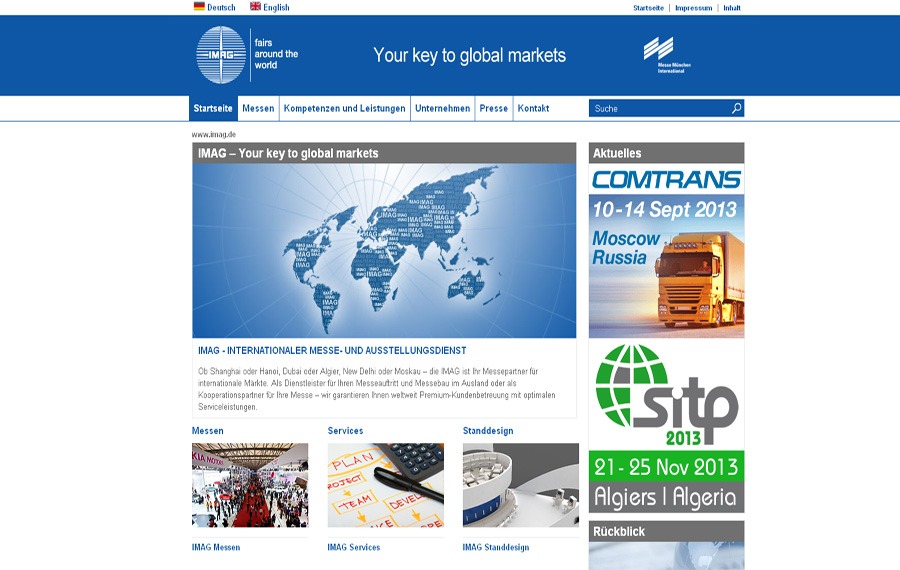 Klassisch die Startseite mit Top Navigation Klassisch die Startseite mit Top Navigation