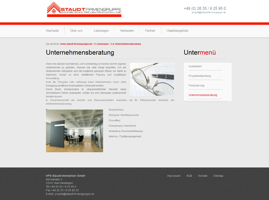 Auf Unterseiten erscheint am rechten Seitenrand eine Hilfsnavigation, die den aktuellen Menüpunkt optisch hervorhebt. Die Inhalte werden übersichtlich präsentiert. Auf Unterseiten erscheint am rechten Seitenrand eine Hilfsnavigation, die den aktuellen Menüpunkt optisch hervorhebt. Die Inhalte werden übersichtlich präsentiert.