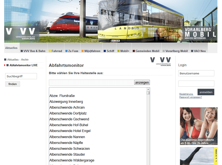 Hier sehen Sie den von uns programmierten Abfahrtsmonitor. Hier sehen Sie den von uns programmierten Abfahrtsmonitor.